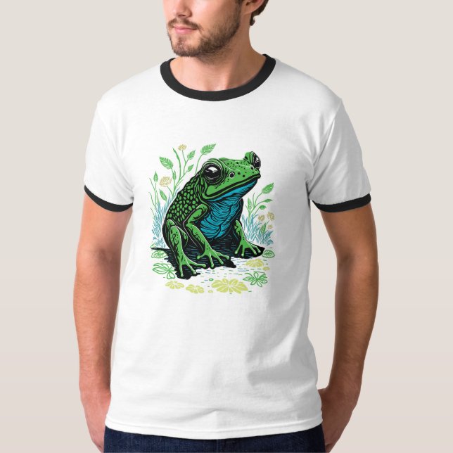 Pond Frog Illustration T Shirt (Framsida)