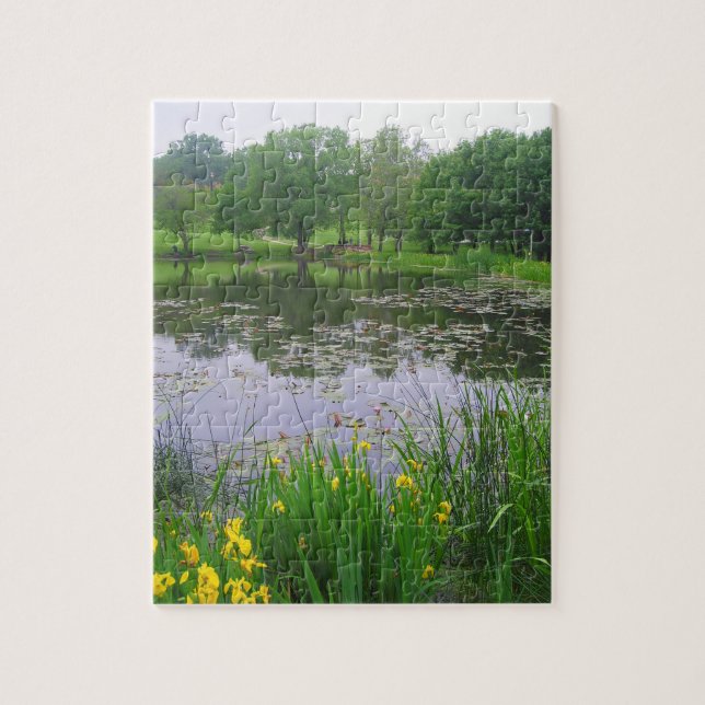 Pond i Springtime Puzzle Pussel (Vertikal)