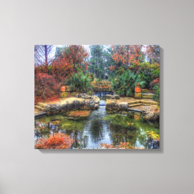Pond Ligcape i Dallas, Texas Garden Poster Canvastryck (Framsida)