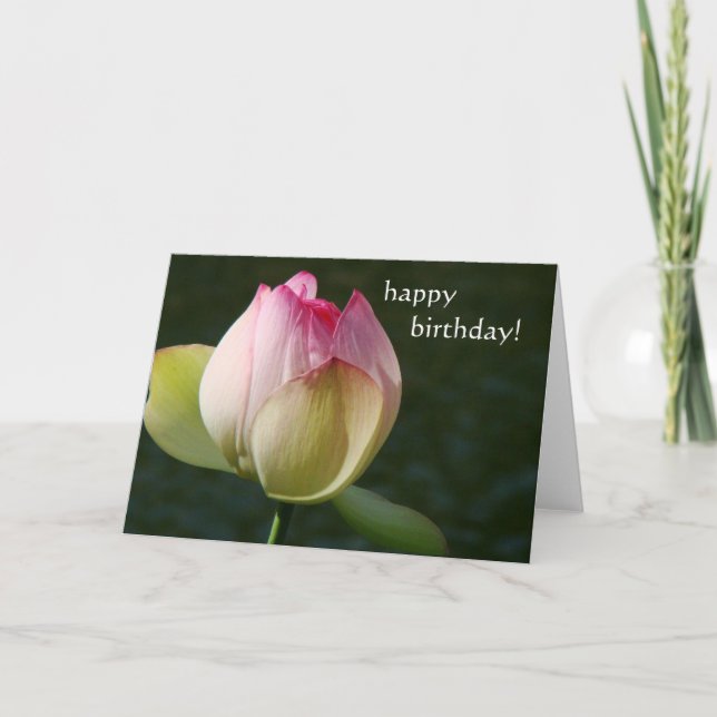 Pond Lotus Flower Birthday Card Kort (Framsida)