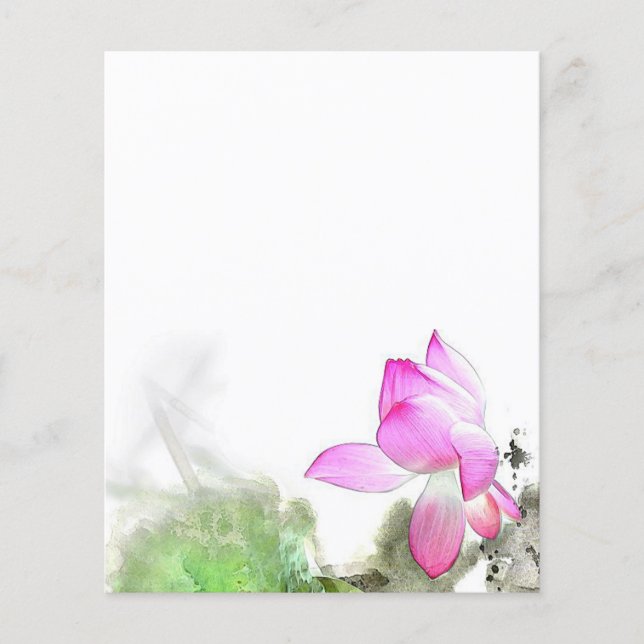 POND LOTUS l kinesisk penselmålning (Framsida)