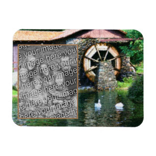 Pond-målning i Vatten Wheel Anka Lägg till foto Magnet