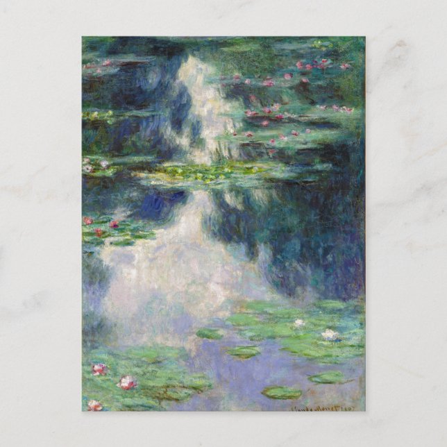 Pond med Vatten Lilies Monet Fine Art Vykort (Framsida)