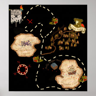 Pond Mile Treasure Karta Poster