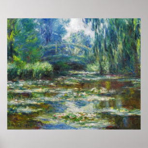 Pond och japansk Bridge Monet Fine Art Poster