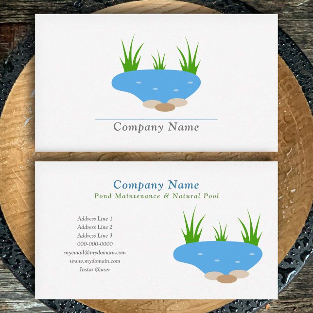Pond och Naturliga Bassäng Visitkort (Pond and Natural Pool Business Card)