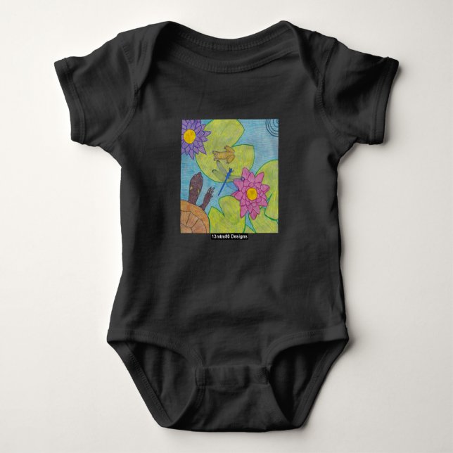 Pond Scene (levande) - Baby Bodykostym T Shirt (Framsida)