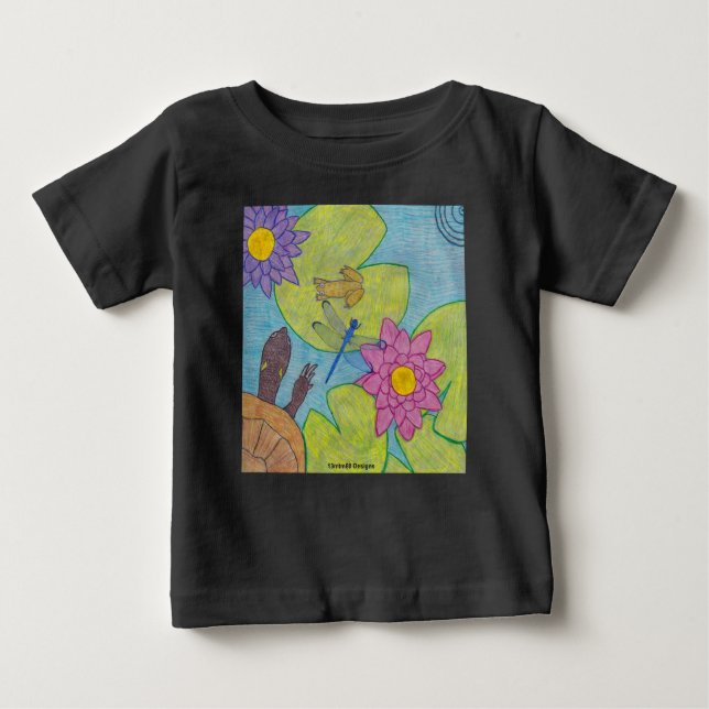 Pond Scene (levande) - Baby T-Shirt (Framsida)