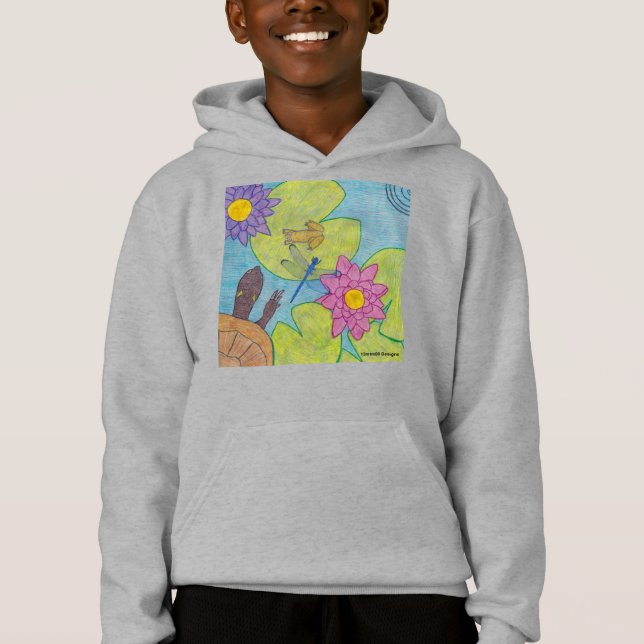 Pond Scene (levande) - Boy's Hoodie T Shirt (Framsida)