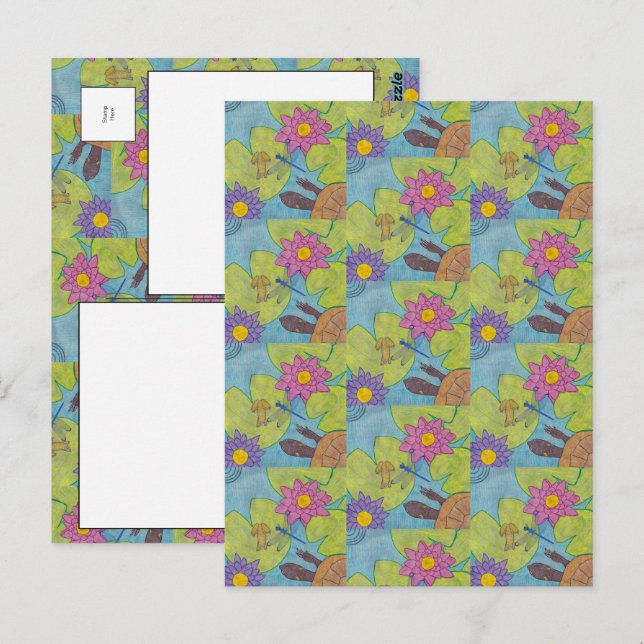 Pond Scene - vykort (Fram/baksida)