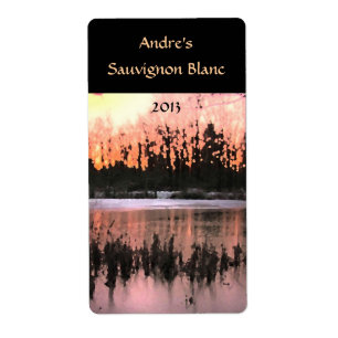 Pond Sunset Vin etikett Fraktsedel