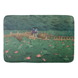 Pond vid Benten Shrine i Shiba Kawase Hasui Badrumsmatta