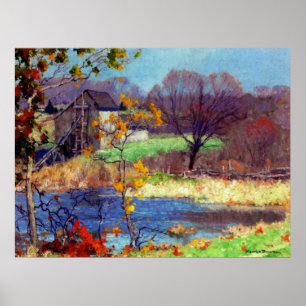 Pond vid Gamla Lyme, Connecticut Poster