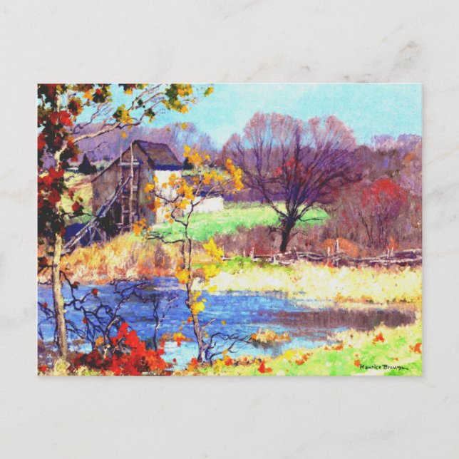 Pond vid Gamla Lyme, Conneticut Vykort (Framsida)