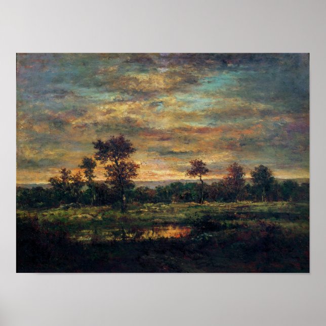 Pond vid Kant i en Wood Poster (Framsidan)