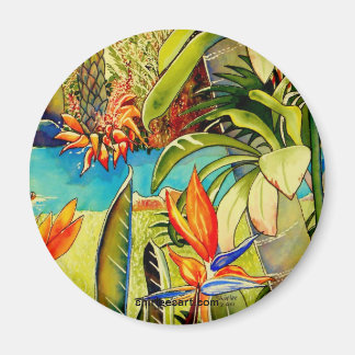 Pond vid Oahu Pineapple Plantation Magnet