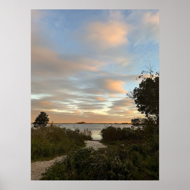 Pond Waterscape Sunset Photo Poster (Framsidan)