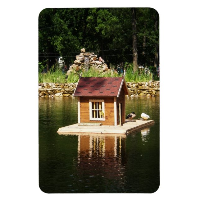 Pond with bird house  magnet (Vertikal)