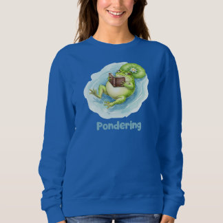 Pondering Frog Reading Book  T Shirt