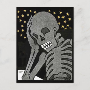 Pondering Skeleton-vykort Vykort