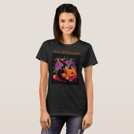 Pondering Witch Sitta på en Pumpkin T-Shirt