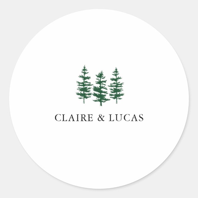 Ponderosa Pines-klistermärke Runt Klistermärke (Framsida)