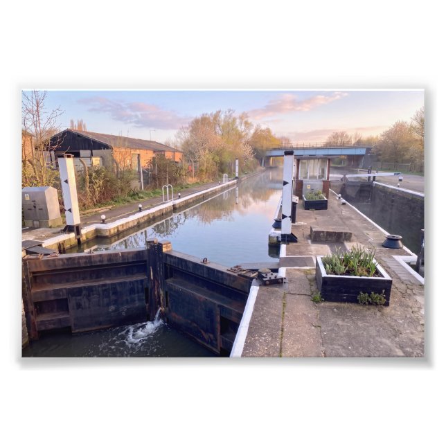 Ponders End sluss, River Lee Navigation, Enfield Fototryck (Framsidan)