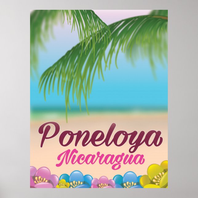 Poneloya nicaragua strand resor affisch (Framsidan)