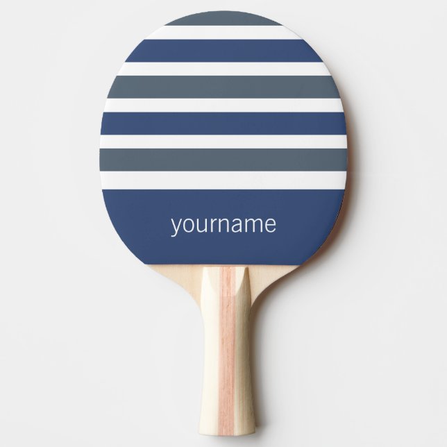 Pong för pingen för monogramen för randmönster pingisracket (Framsidan)