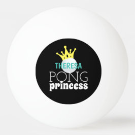 Pong Princess Teal Personlig Namn Pingisboll