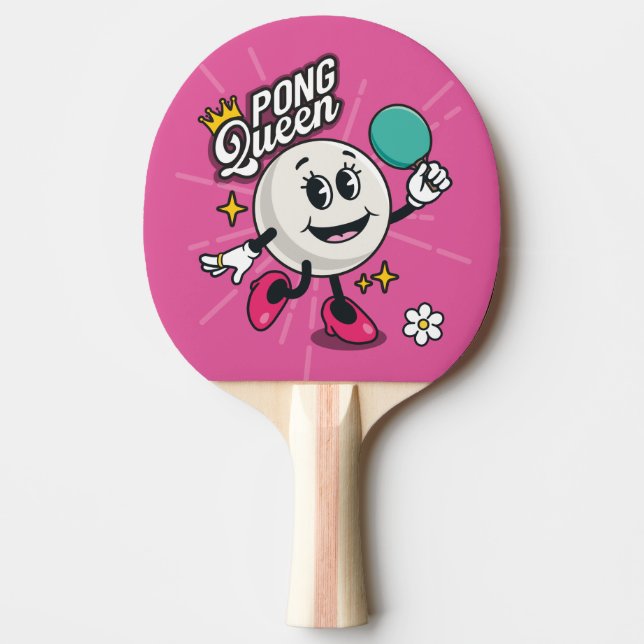 Pong Queen bord tennis fladdermus Pingisracket (Framsidan)