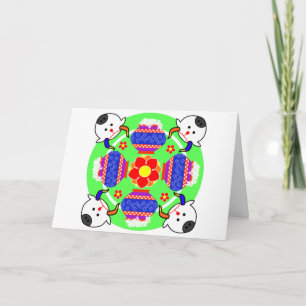Pongal Pot och Cow Kolam-hälsningskort Kort