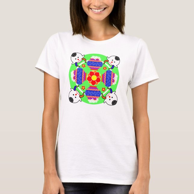 Pongal Pot och Cow Kolam Tee Shirt (Framsida)