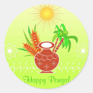 Pongal - Sydindiska festival Runt Klistermärke