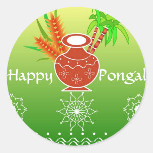 Pongal - Sydindiska festival Runt Klistermärke