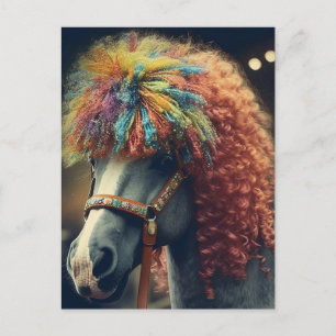 Poni med clownhår vykort