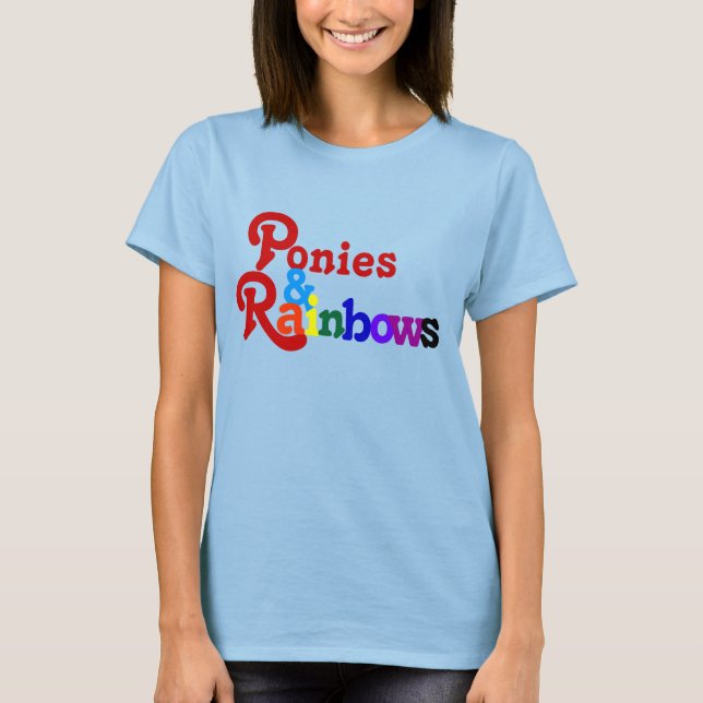 Ponies and Rainbows Shirt Vintage Tee (Framsida)