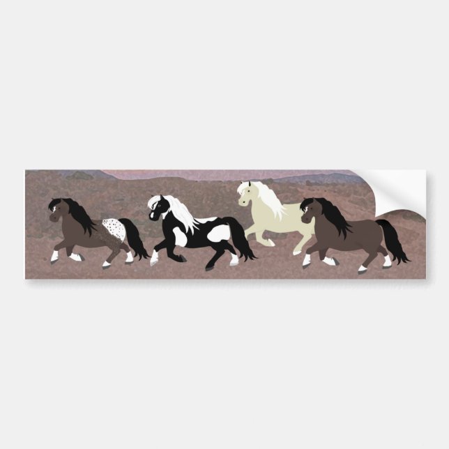 Ponies Bumper Sticker Bildekal (Framsidan)