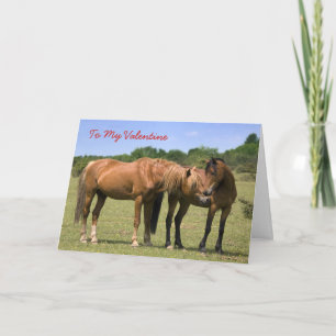 Ponies in Kärlek Card - Valentine Helgkort