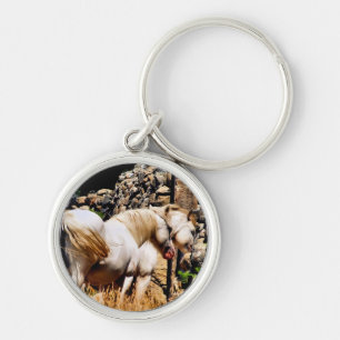 PONIES RUND SILVERFÄRGAD NYCKELRING