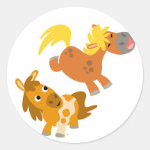 Ponies-stcker för lekfull Tecknad