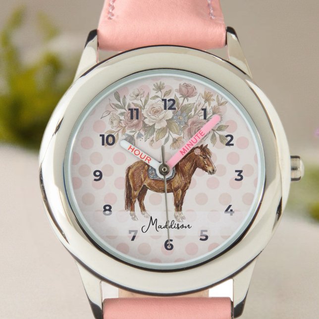 Ponnyfödelsedag Armbandsur ( This charming theme combines the elegance of French country décor with whimsical pony illustrations)