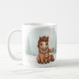 Ponnymugg Cute Watercolor-häst Julpresent Vinter Kaffemugg