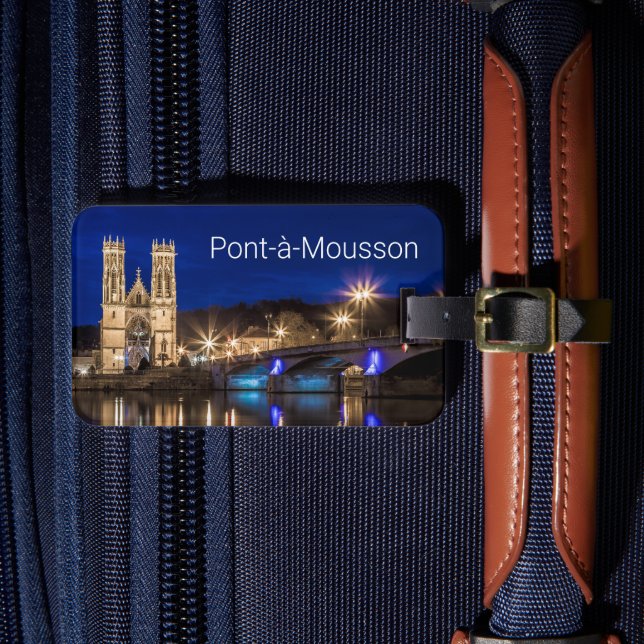 Pont a Mousson Panorama med Moselle Souvenir Bagagebricka (Framsida Insitu 4)