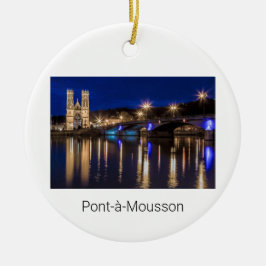 Pont a Mousson Panorama med Moselle Souvenir Julgransprydnad Keramik