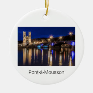 Pont a Mousson Panorama med Moselle Souvenir Julgransprydnad Keramik