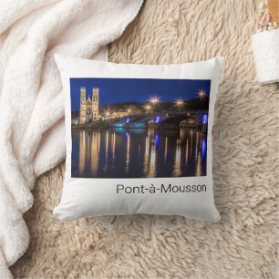 Pont a Mousson Panorama med Moselle Souvenir Kudde