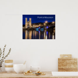 Pont a Mousson Panorama med Moselle Souvenir Poster