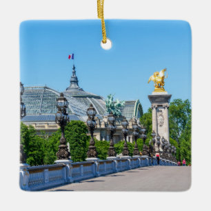 Pont Alexandre III och Grand Palais, Paris, Frankr Julgransprydnad Keramik