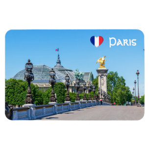 Pont Alexandre III och Grand Palais, Paris, Frankr Magnet